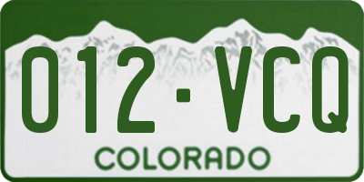 CO license plate 012VCQ