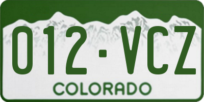 CO license plate 012VCZ