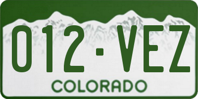 CO license plate 012VEZ