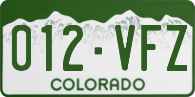 CO license plate 012VFZ