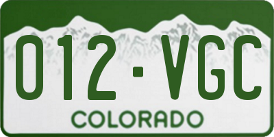 CO license plate 012VGC