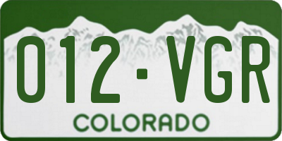 CO license plate 012VGR