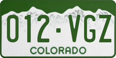 CO license plate 012VGZ