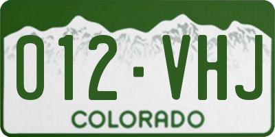 CO license plate 012VHJ
