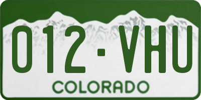 CO license plate 012VHU