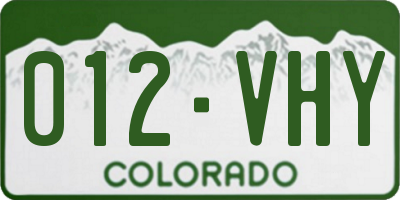 CO license plate 012VHY