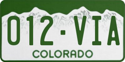 CO license plate 012VIA