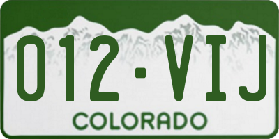 CO license plate 012VIJ
