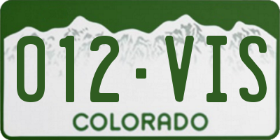 CO license plate 012VIS