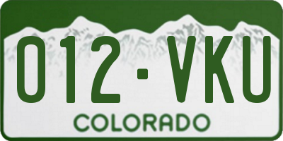 CO license plate 012VKU