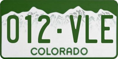 CO license plate 012VLE
