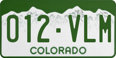 CO license plate 012VLM