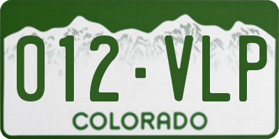 CO license plate 012VLP