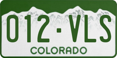 CO license plate 012VLS