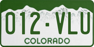CO license plate 012VLU