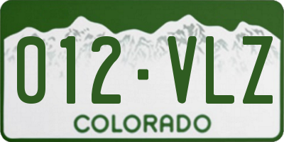 CO license plate 012VLZ
