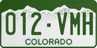 CO license plate 012VMH