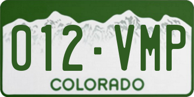 CO license plate 012VMP