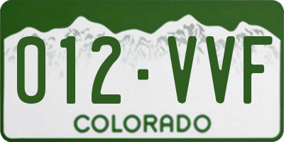 CO license plate 012VVF