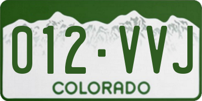 CO license plate 012VVJ