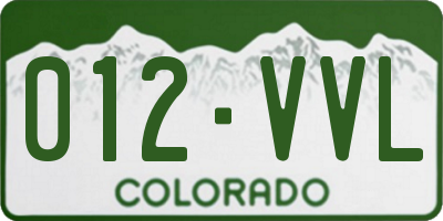 CO license plate 012VVL