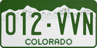 CO license plate 012VVN