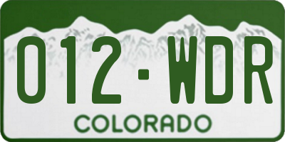 CO license plate 012WDR