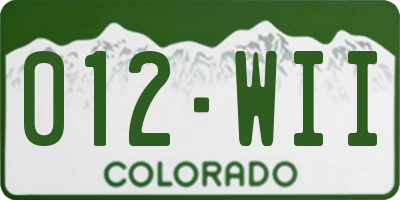 CO license plate 012WII
