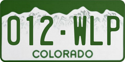 CO license plate 012WLP