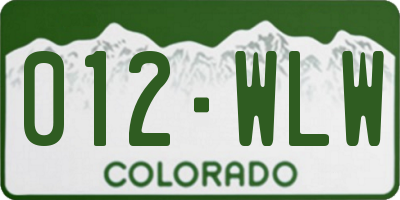 CO license plate 012WLW