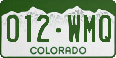 CO license plate 012WMQ