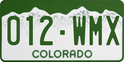 CO license plate 012WMX
