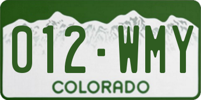 CO license plate 012WMY