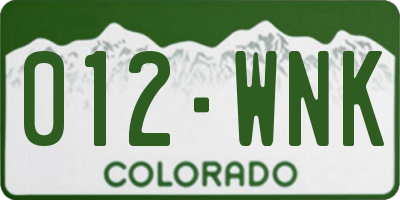 CO license plate 012WNK