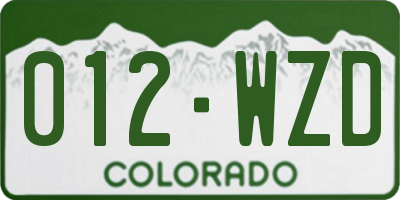 CO license plate 012WZD