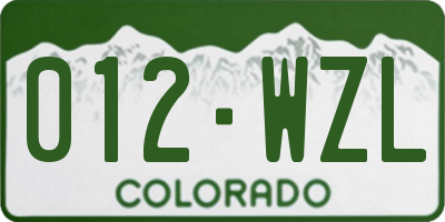 CO license plate 012WZL