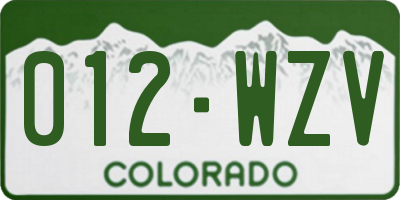 CO license plate 012WZV