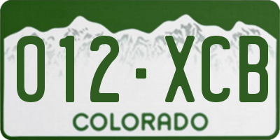 CO license plate 012XCB