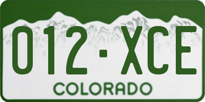 CO license plate 012XCE