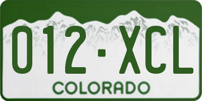 CO license plate 012XCL