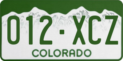 CO license plate 012XCZ
