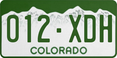CO license plate 012XDH