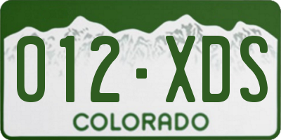 CO license plate 012XDS