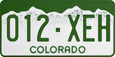 CO license plate 012XEH