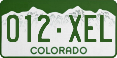 CO license plate 012XEL