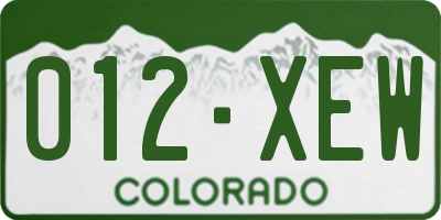 CO license plate 012XEW