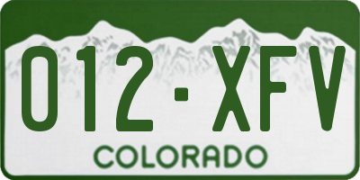 CO license plate 012XFV