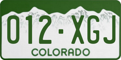 CO license plate 012XGJ
