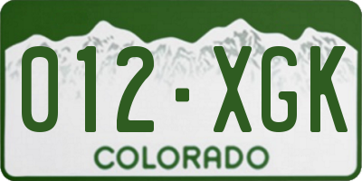 CO license plate 012XGK