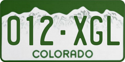 CO license plate 012XGL